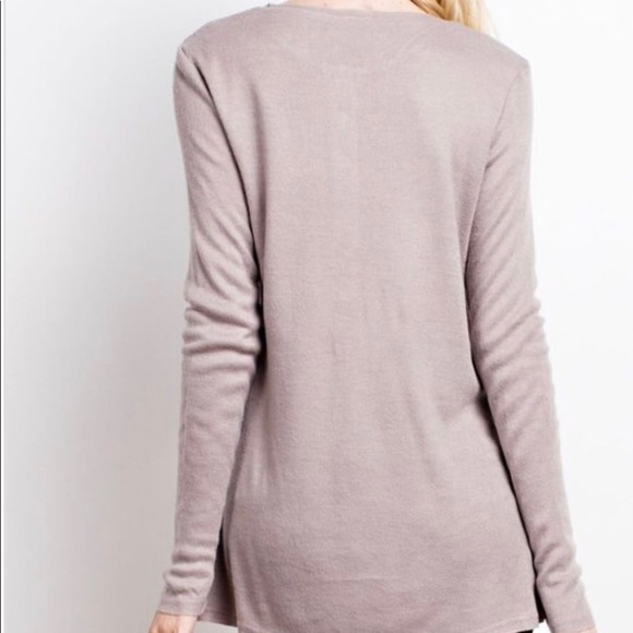 Lilac Grey Henley - Picture 3 of 6